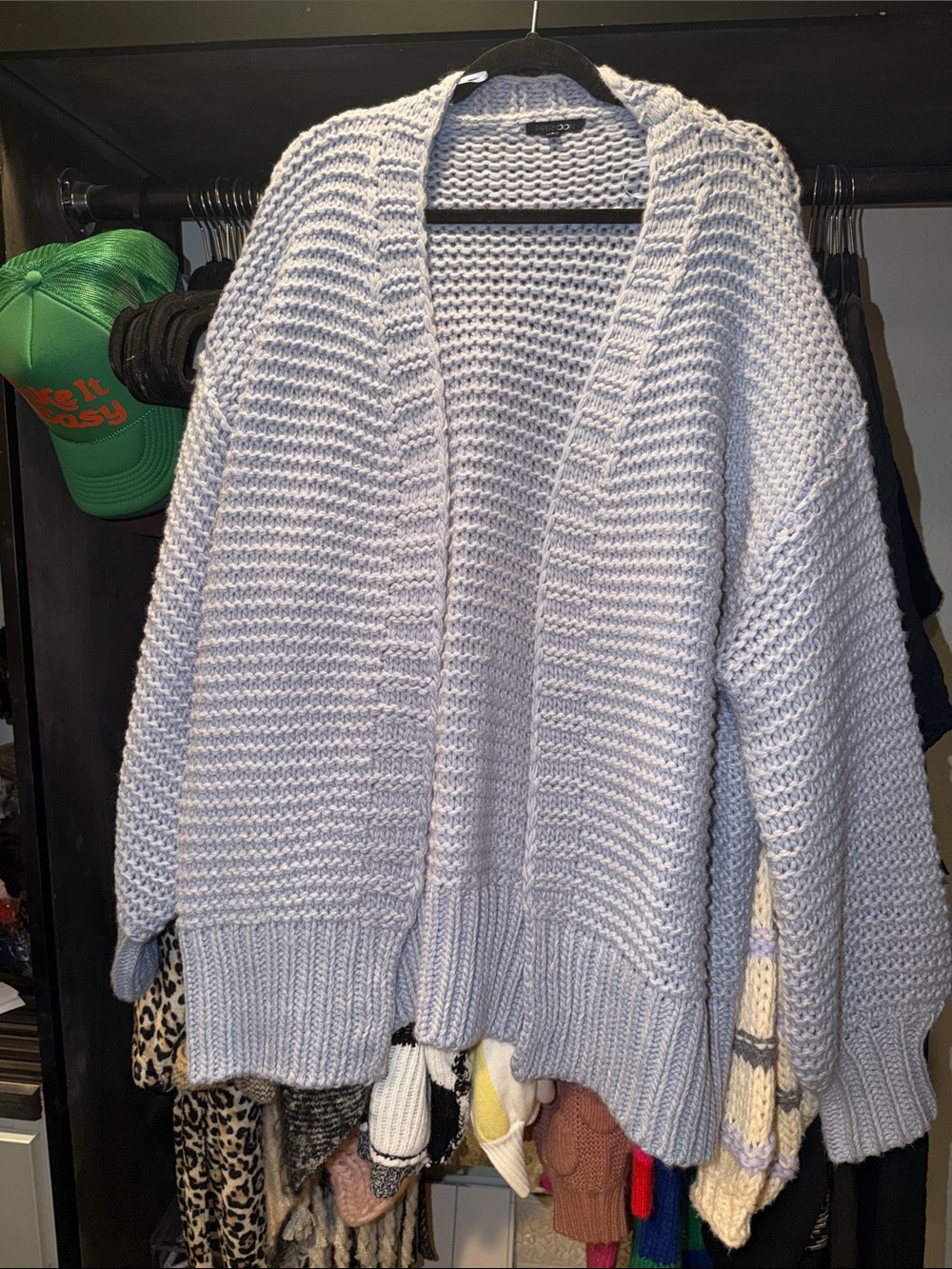 Papermoon Light Gray Chunky Open Cardigan